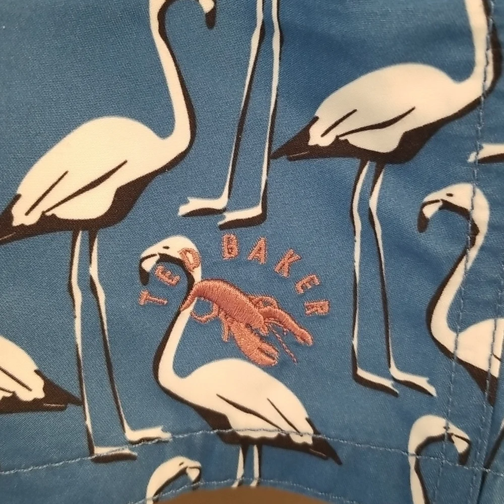 💕TED BAKER💕 Geo Flamingo Print Swim Shorts 2XL